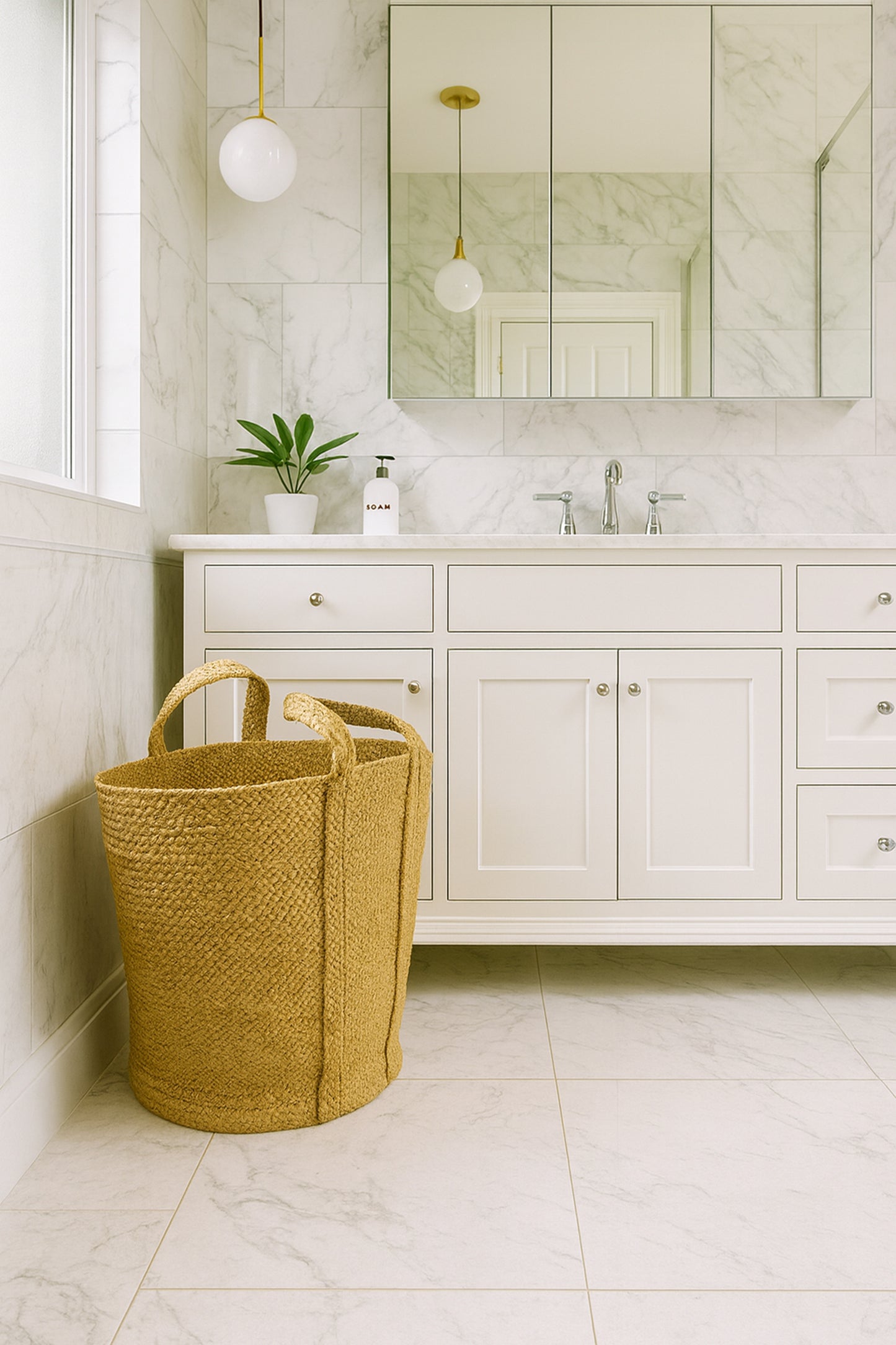 Natural Jute Braided Laundry Basket