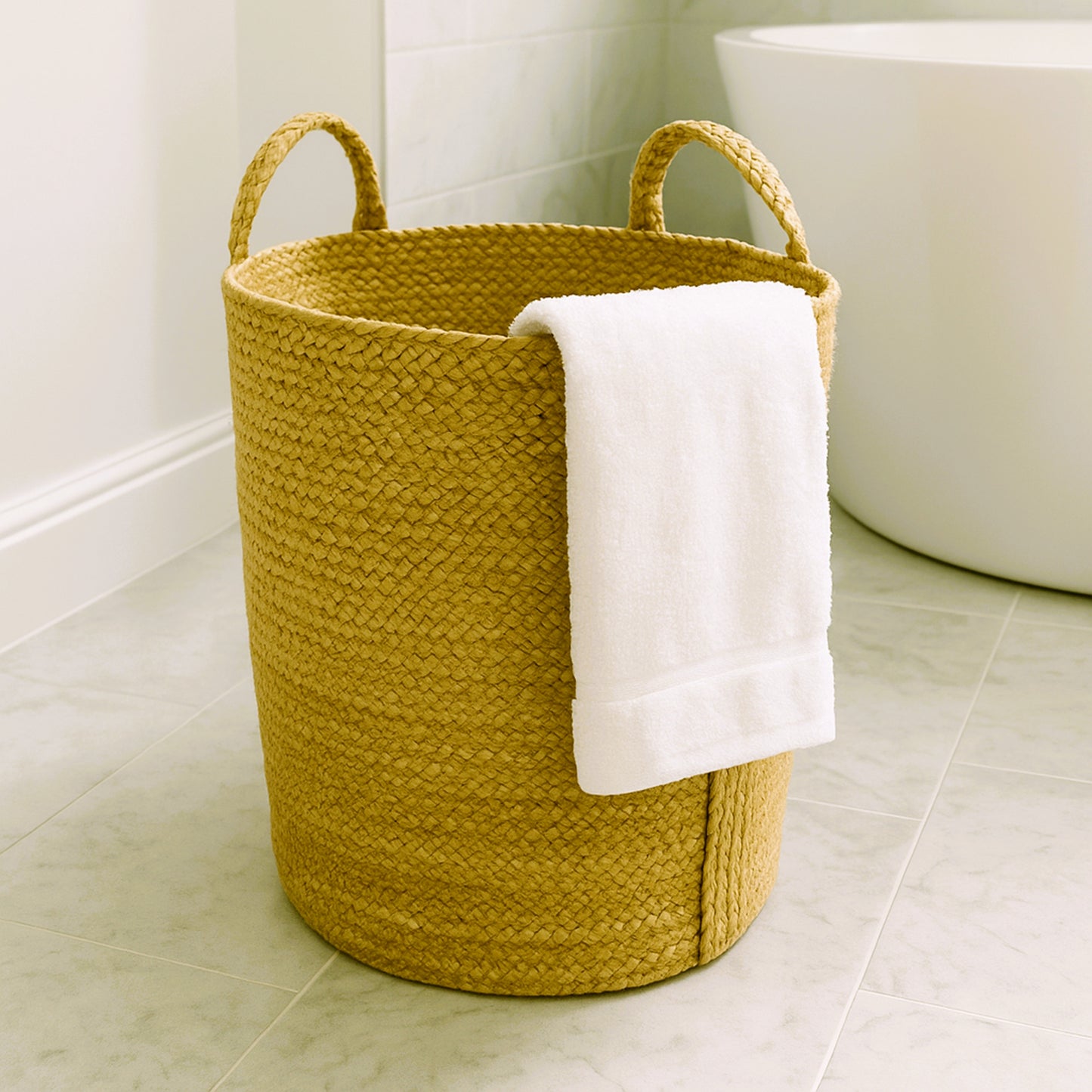 Natural Jute Braided Laundry Basket