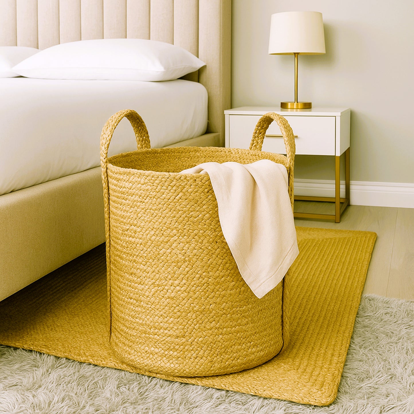 Natural Jute Braided Laundry Basket