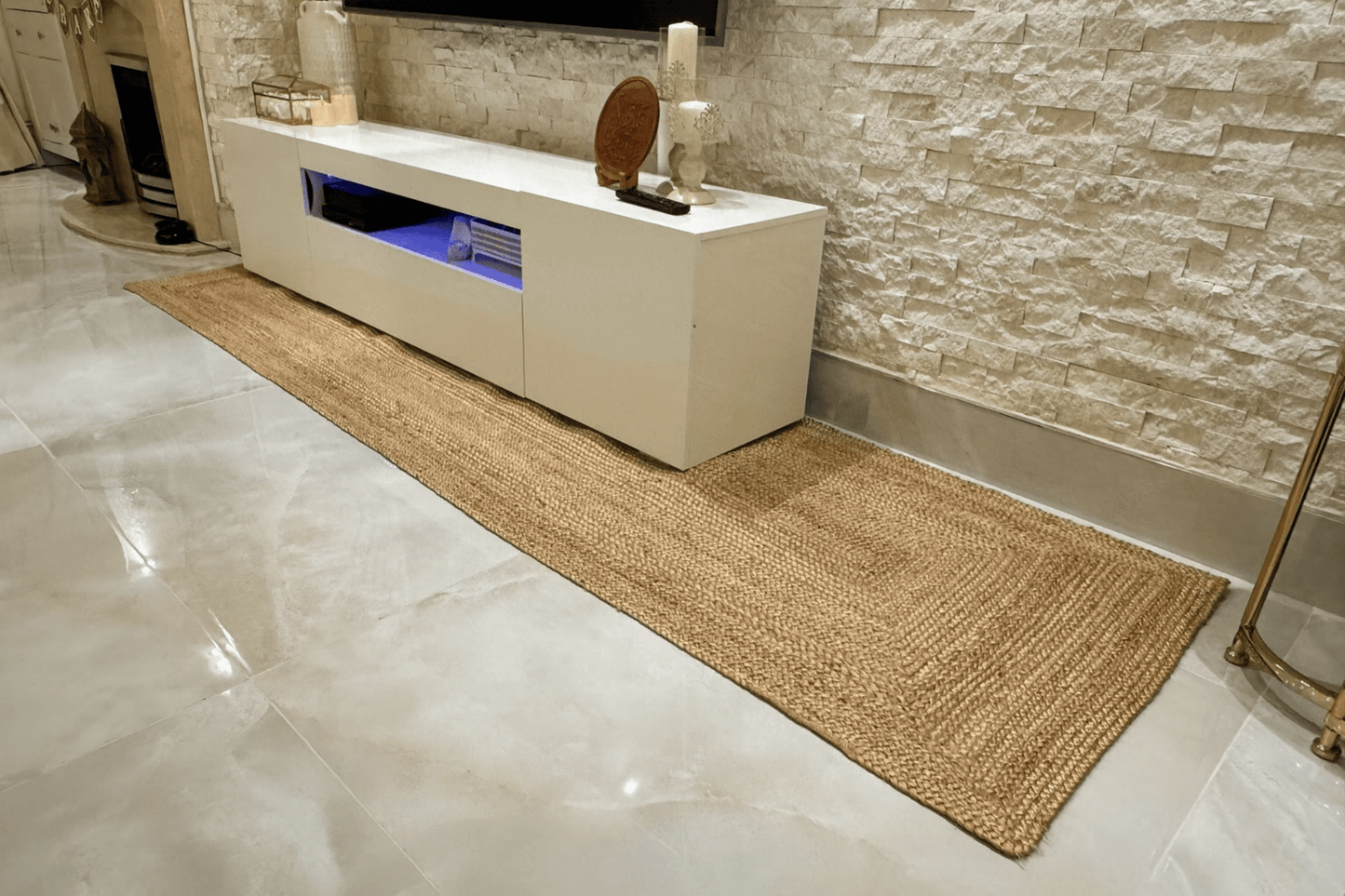 Golden Braided Jute Runner 80 x 300 cm - Just Jute