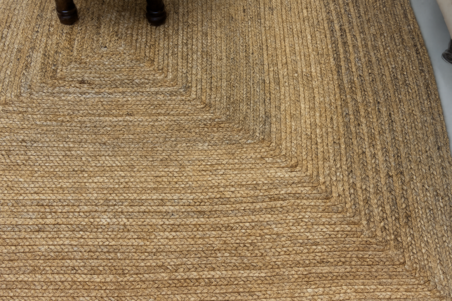 Golden Braided Jute Rug 200 x 300 cm