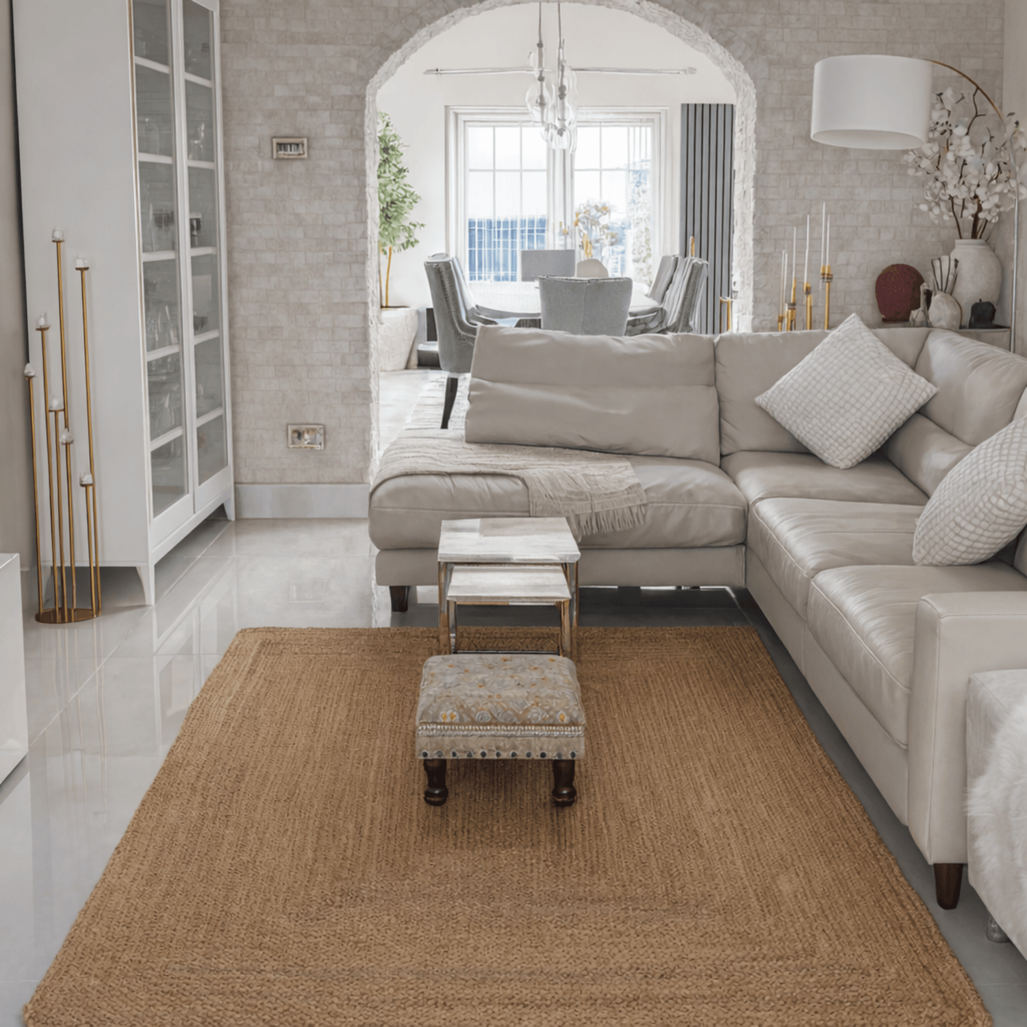 Golden Braided Jute Rugs Rectangular - Just Jute