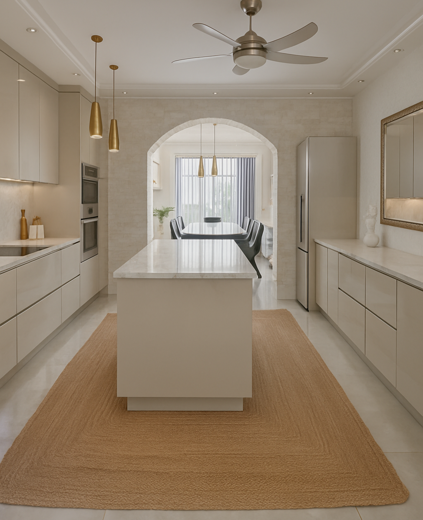 Golden Braided Jute Rug 170 x 240 cm