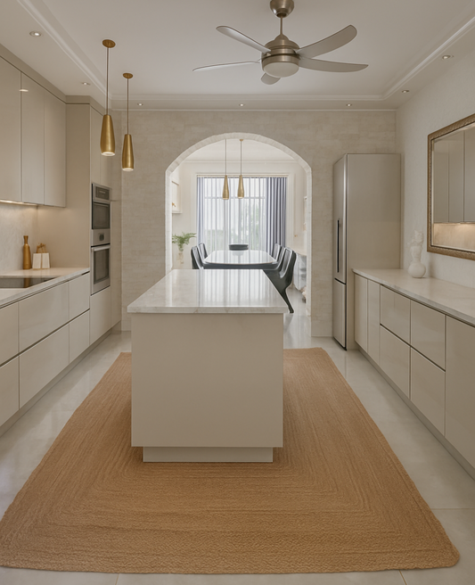 Golden Braided Jute Rug 170 x 240 cm