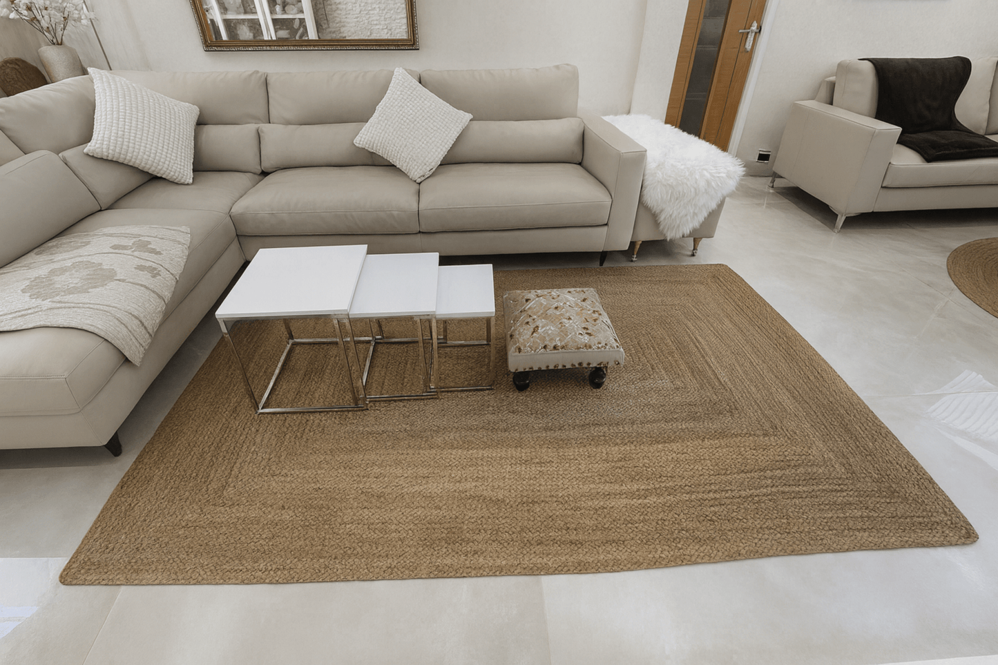 Golden Braided Jute Rug 170 x 240 cm - Just Jute