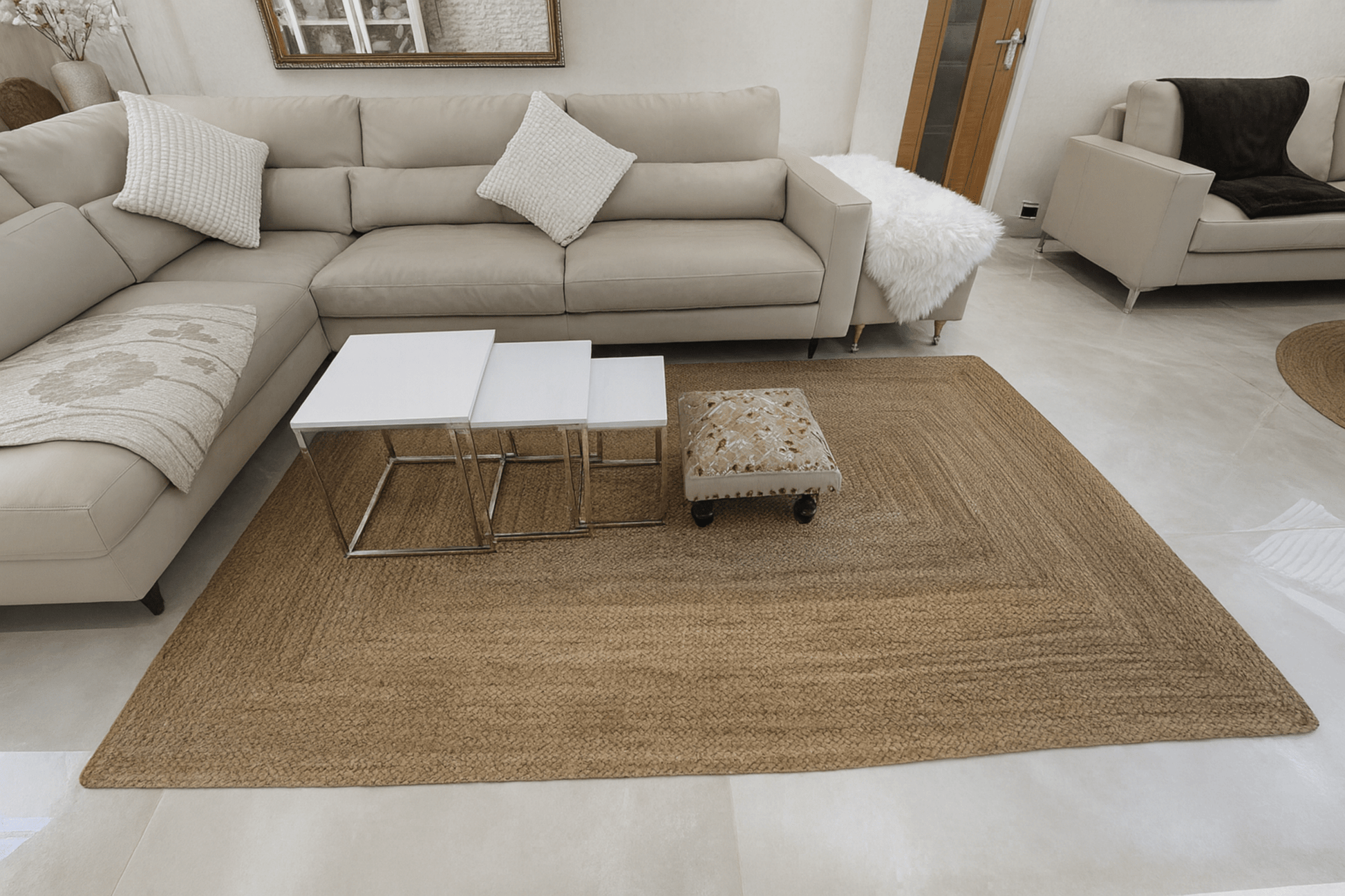 Golden Braided Jute Rug 170 x 240 cm - Just Jute