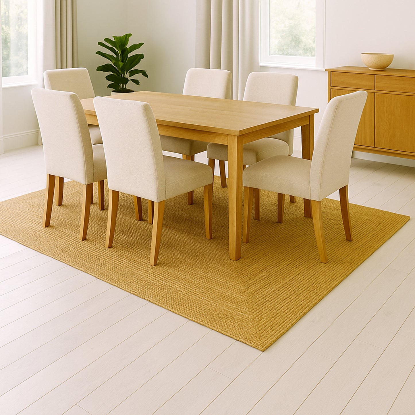 Natural Braided Jute Rug 170 x 240 cm