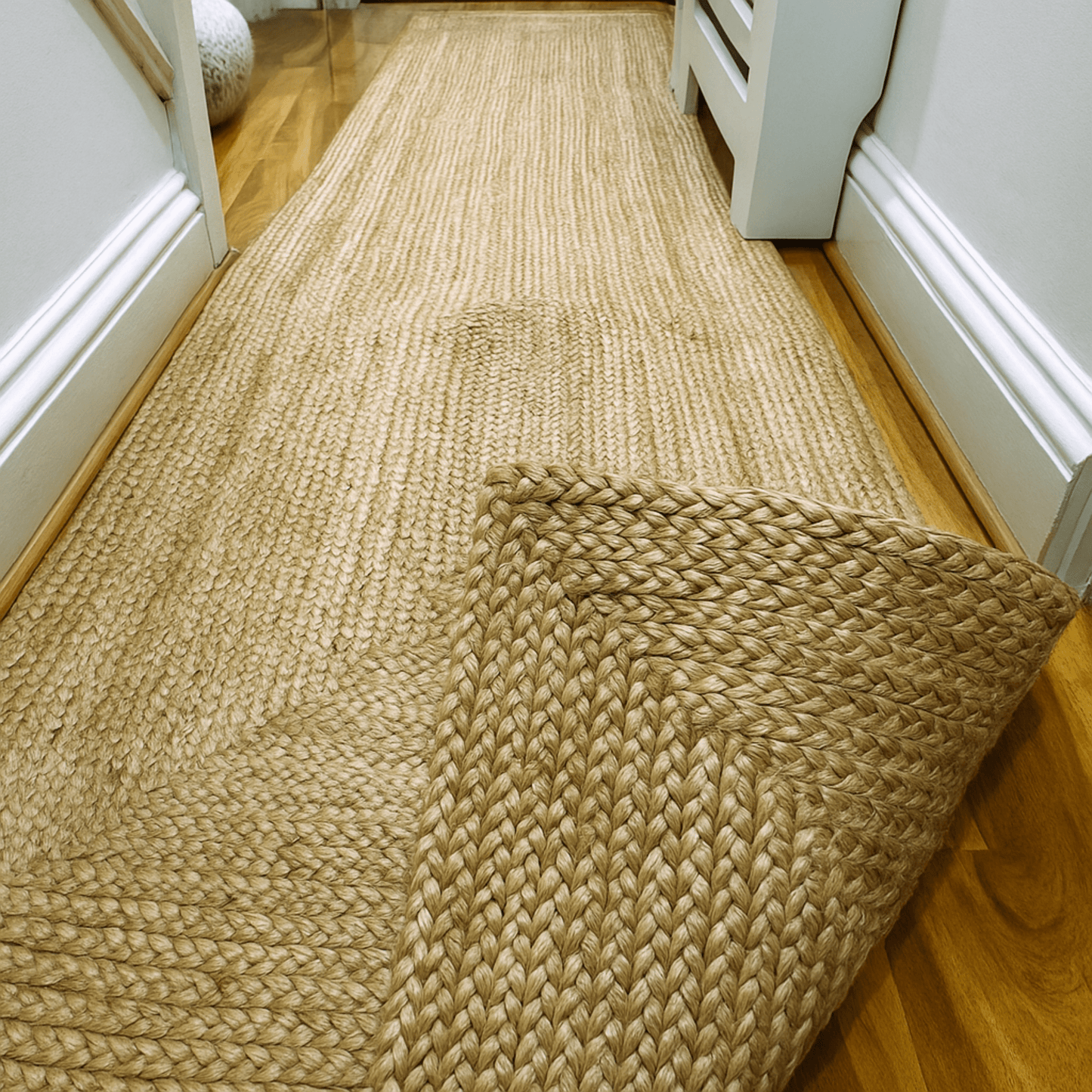 Golden Braided Jute Runner 80 x 300 cm - Just Jute