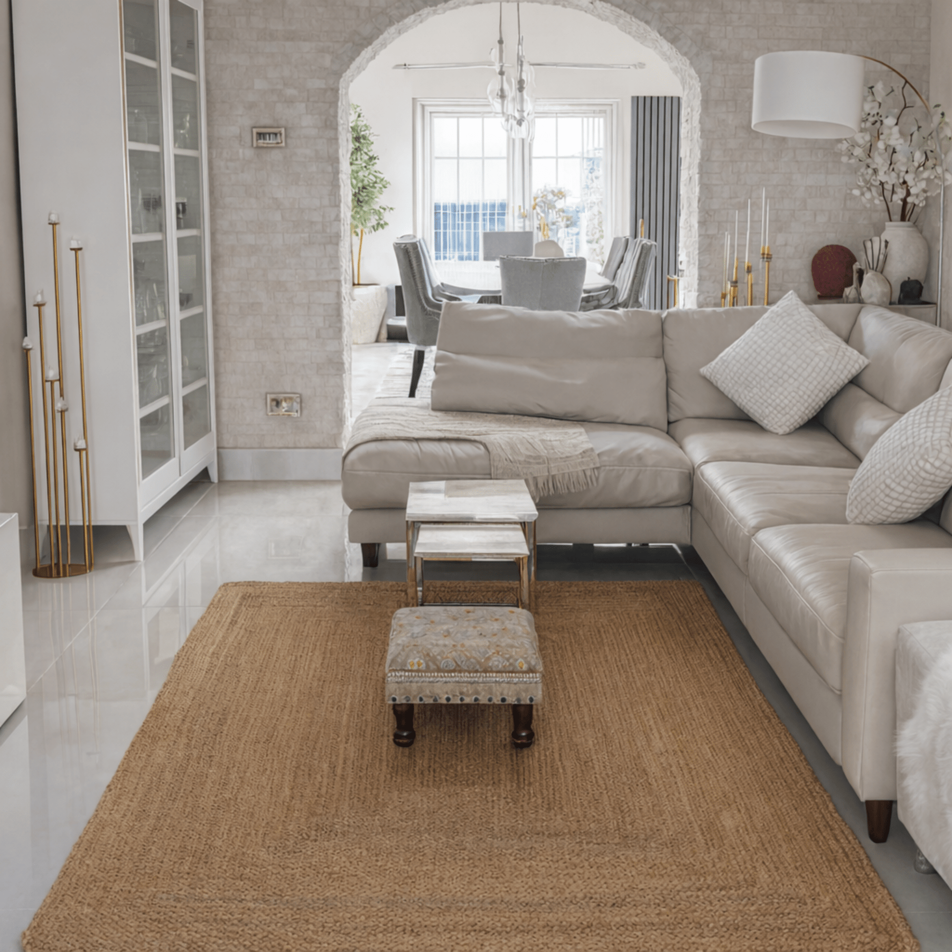 Golden Braided Jute Rug 200 x 300 cm - Just Jute