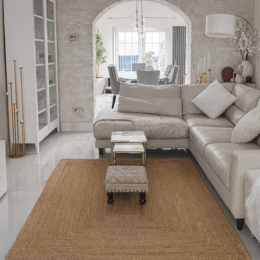 Golden Braided Jute Rug 200 x 300 cm - Just Jute