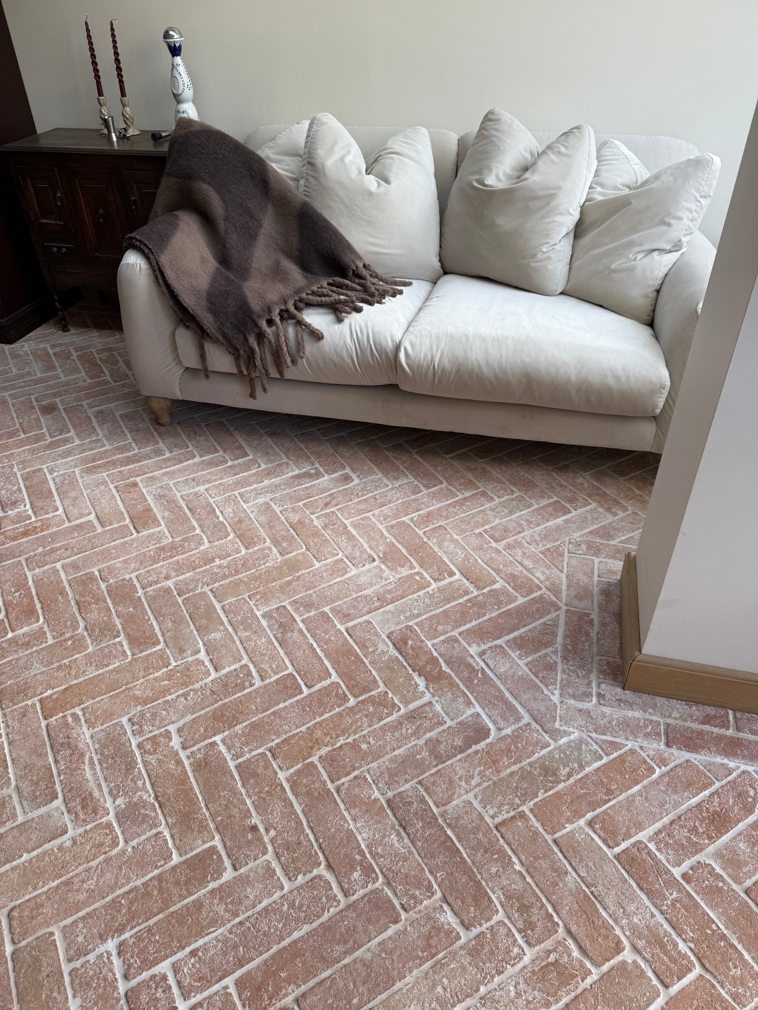 Saint Martin Pale Terracotta Parquet Floor Tiles 7.5 x 30 x 2 cm - Just Jute