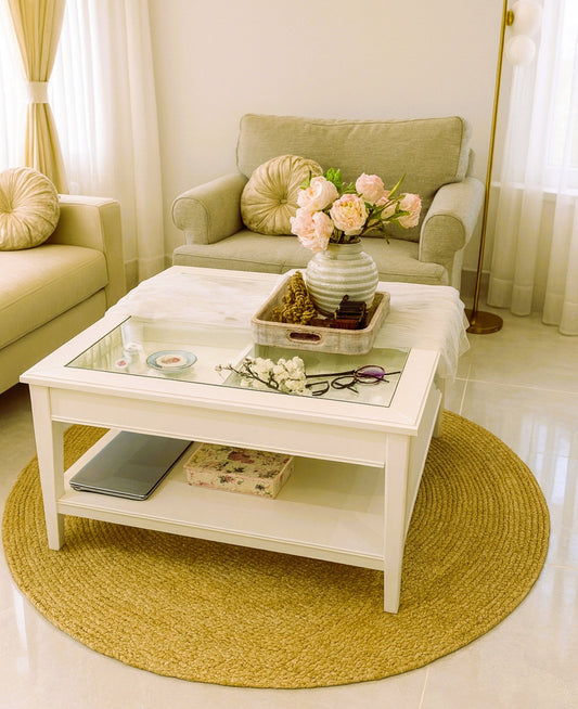 Golden Braided Round Jute Rug 150cm - Just Jute